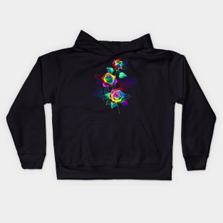 Branch with Rainbow Roses Kids Hoodie